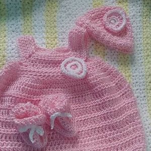 Baby Crochet Dress Set